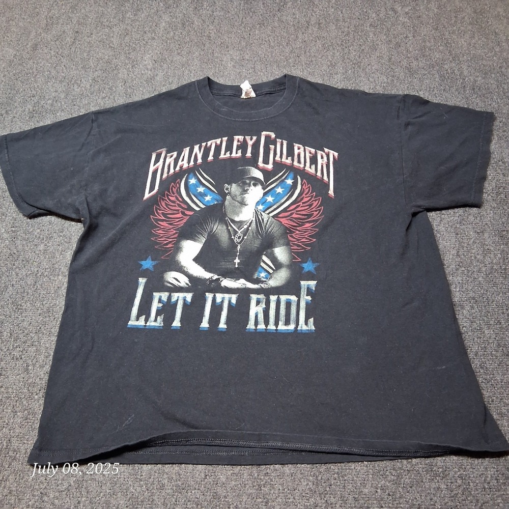 Brantley Gilbert 2014 Let It Ride‎ T Shirt Size XL Black Anvil Country Music
